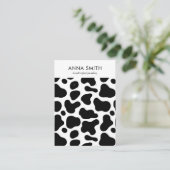 Koe Pattern Black and White Stud Earning Display Visitekaartje (Staand voorkant)