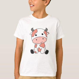 Koe Perach Kawaii Retro Japanse perziken Koeien T-shirt