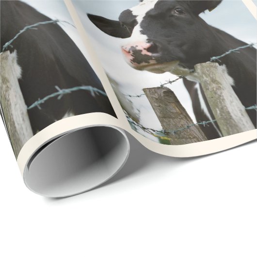 Koe Personaliseer Groet & Naam Verjaardag Cadeaupapier (Rol Hoek)