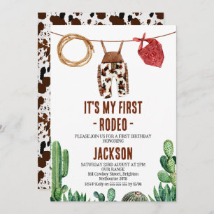 Koe print bijtend rodeo cowboy kaart