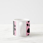 Koe Print, Koe Vlekken, Roze Koe, Jouw naam Espresso Kop (Achterkant)