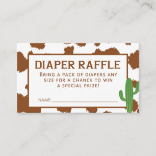 Koe Print Luier Raffle Ticket Informatiekaartje