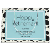 Koe Print Naam Pensioen Partij Groot Cadeauzakje (Voorkant)