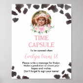 Koe Print Verjaardag Tijd Capsule teken (Voorkant)