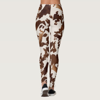 Koe Print Zwart Bruin Leggings