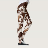 Koe Print Zwart Bruin Leggings (Rechts)
