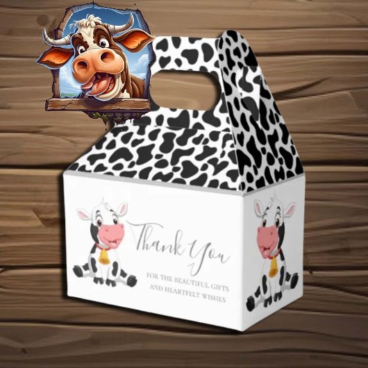 koe print zwart-wit Favoriete Box Bedankdoosjes