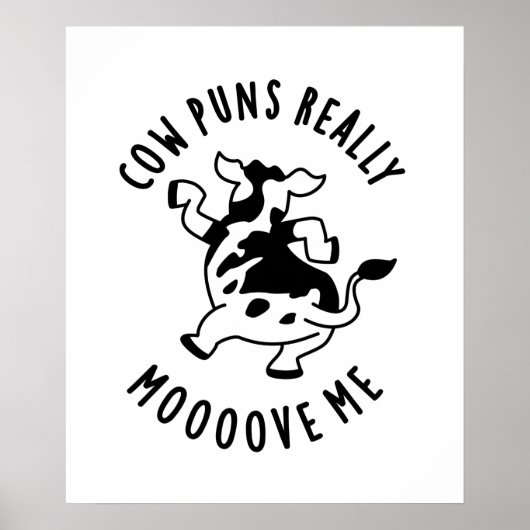 Koe Puns geeft me echt een grappigheidje Poster (Voorkant)