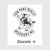 Koe Puns geeft me echt een grappigheidje Sticker (Vel)