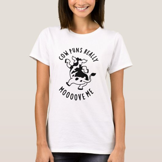 Koe Puns geeft me echt een grappigheidje T-shirt (Voorkant)
