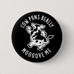 Koe Puns geeft me echt het liefje Ronde Button 5,7 Cm