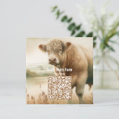 Koe QR Code 2026 Kalender Visitekaartje Kaart (Staand voorkant)