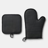 Koe Quotes op Black Plaid Ovenwant & Pannenlap Set (Achterkant)