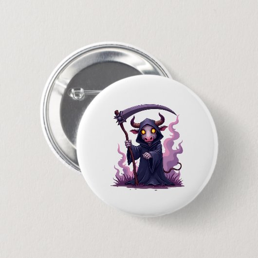 Koe Reaper Ronde Button 5,7 Cm (Voorkant /achterkant)