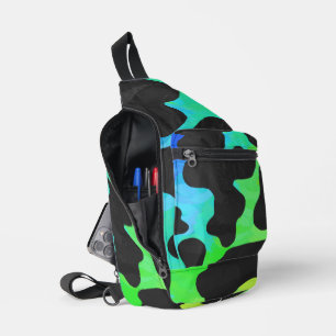 Koe regenboog afdrukken sling bag