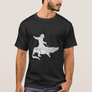 Koe rijden een alligator verontrust t-shirt