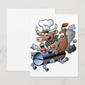 Koe Rijden Een BBQ Uitnodigingen (Voorkant / Achterkant)