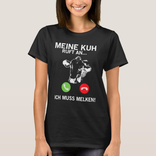 Koe roept dat ik moet melken t-shirt (Voorkant)