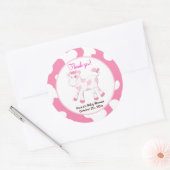 Koe Ronde Favor Sticker - Roze (Envelop)