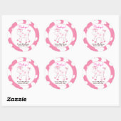 Koe Ronde Favor Sticker - Roze (Vel)
