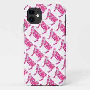 Koe Roze en Witte Silhouette iPhone 11 Hoesje
