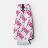 Koe Roze en Witte Silhouette Flesjeskoeler (Achterkant)