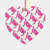 Koe Roze en Witte Silhouette Keramisch Ornament (Voorkant)