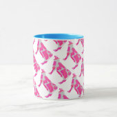 Koe Roze en Witte Silhouette Mok (Midden)