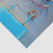 Koe Rustisch Blauw Land Western Boerderij Ontkoppe Tissuepapier (Detail)