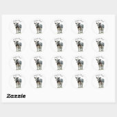 Koe Schattig Zwart en Wit Ronde Sticker (Vel)