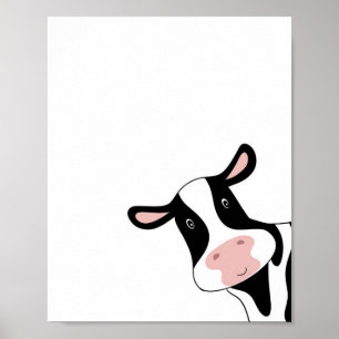 Koe, schattige koe, dier poster