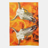 Koe schedel en vuur theedoek (Verticaal)