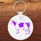 Koe Silhouette Beef Cattle Moo Bull Steer Sleutelhanger (Voorkant)
