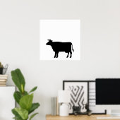 Koe Silhouette Poster (Thuiskantoor)