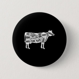 Koe slager T - shirts Ronde Button 5,7 Cm