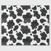 Koe spikkelpatroon zwart-wit afdrukken cadeaupapier (Vlak)