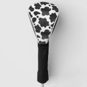 Koe spikkelpatroon zwart-wit afdrukken golfheadcover (Voorkant)
