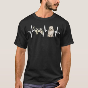 Koe Spoted Old English Sheepdog Heartbeat Dog Lov T-shirt