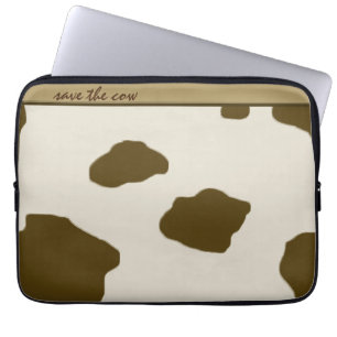 Koe Spots SAVE DE KOE bruin Laptop Sleeve