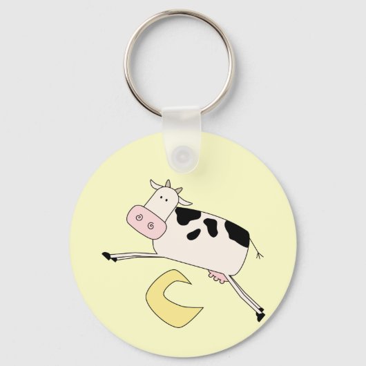 Koe springt over Moon Tshirts en cadeaus Sleutelhanger (Voorkant)