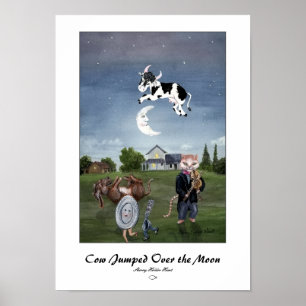 Koe Sprong Over De Maan Print