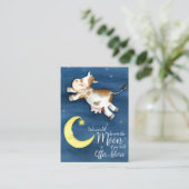 Koe sprong over het advies van het maankunst baby  informatiekaartje (Staand voorkant)