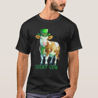 Koe St Patrick Leprechaun Shamrock Ierse Zuivel Lu T-shirt
