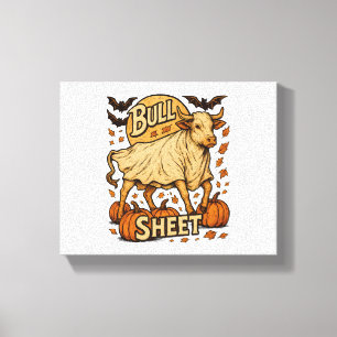 Koe Stier Blad Halloween Canvas Afdruk