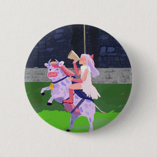 Koe strijder ronde button 5,7 cm