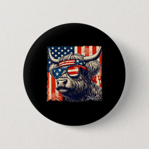 Koe Sungles Amerikaanse vlag 4 juli Boer Ronde Button 5,7 Cm