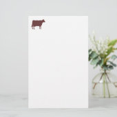 Koe symbool - Donkerbruin op wit Briefpapier (Staand voorkant)