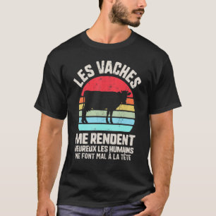 Koe T-shirt Les Koeien Rendent Happy Hoofdpijn