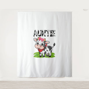 Koe Tante Verjaardag Familie Matching Meisje Jonge Wandkleed