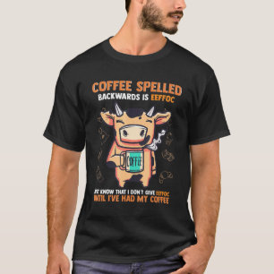 Koe teruggedraaid koffie Eeffoc Rund Koe T-shirt